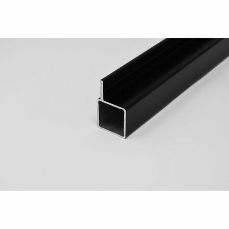 EZTUBE Extrusion for 3/4in Flush Panel  Black, 48in L x 1in W x 1in H, QR Both Ends 100-110-4 BK QR